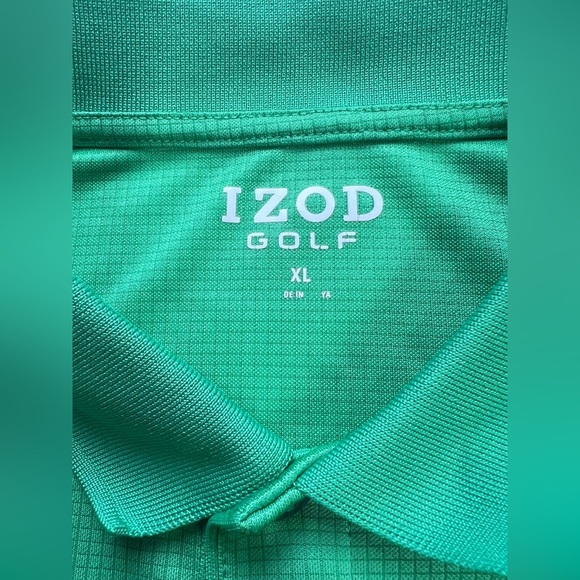 🛍️IZOD GOLF Men’s Kelly green grid‎ pattern golf polo size XL. - Picture 10 of 13